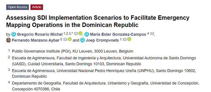 Evaluación de escenarios de implementación de una IDE para facilitar las operaciones de mapeo de emergencias en la República Dominicana