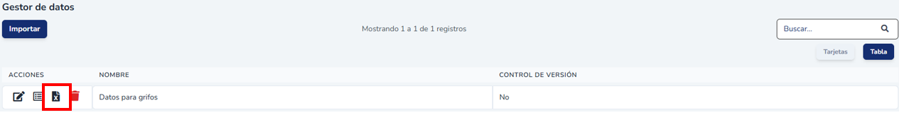 Ícono de descarga del dato en formato Excel